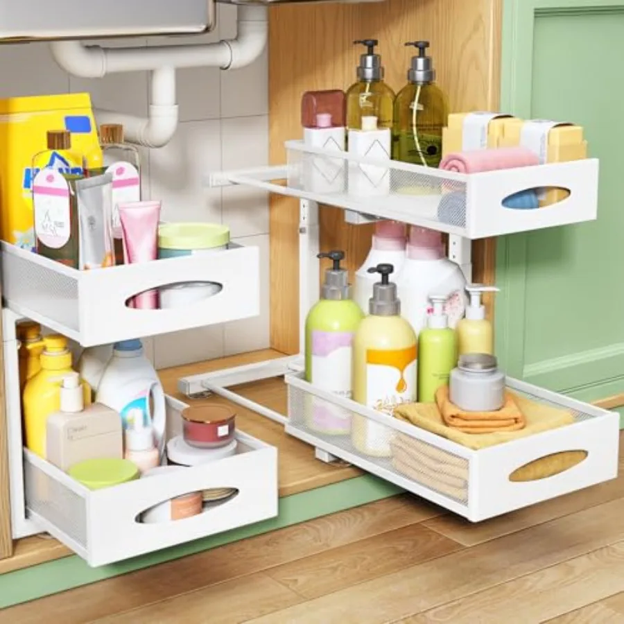 Under Sink Organizer 2 Tier Pull out Cabinet Organizer Baskets with Mesh Sliding Drawers Slide out Storage Shelf for Home Kitch
Under Sink Organizer 2 Tier Pull out Cabinet Organizer Baskets with Mesh Sliding Drawers Slide out Storage Shelf for Home Kitch