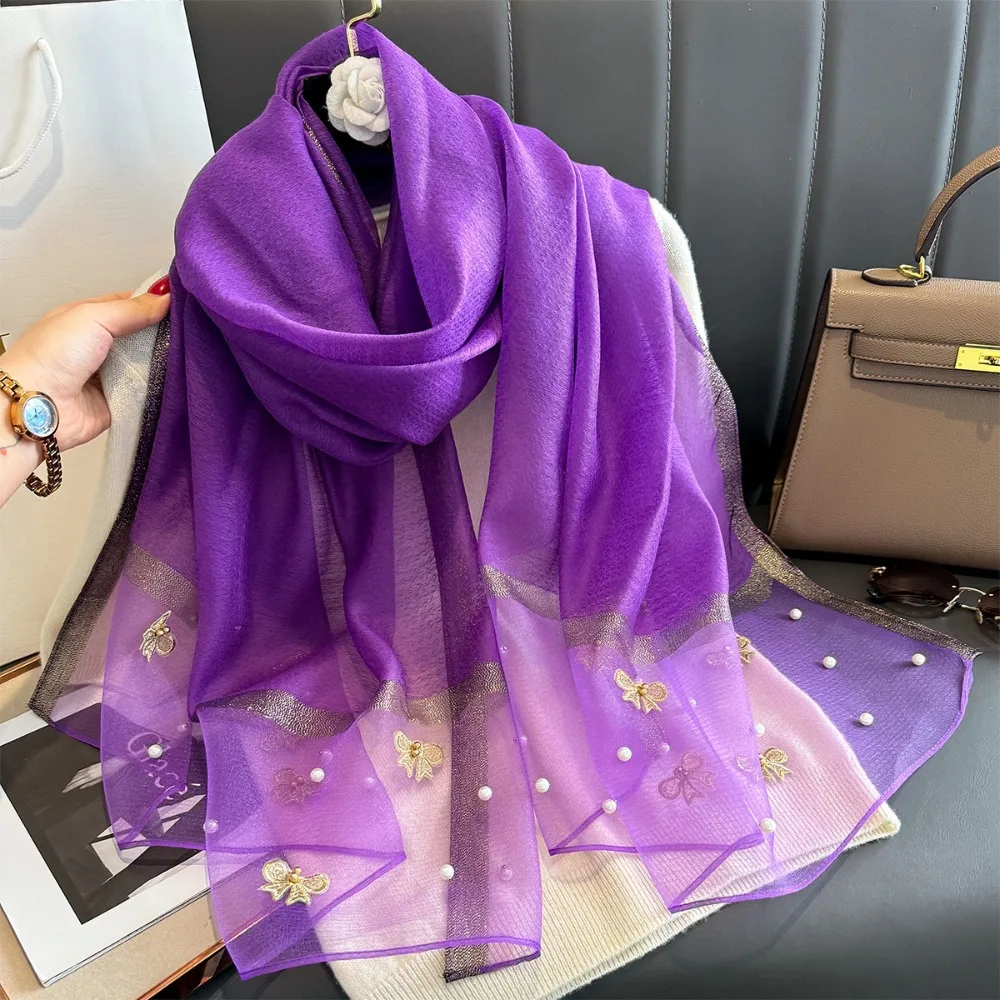 Fashion Korean Thin Silk Scarf Elegant Bow Women Hijab Shawls Foulard Luxury Lace Scarf Wraps Female
Fashion Korean Thin Silk Scarf Elegant Bow Women Hijab Shawls Foulard Luxury Lace Scarf Wraps Female