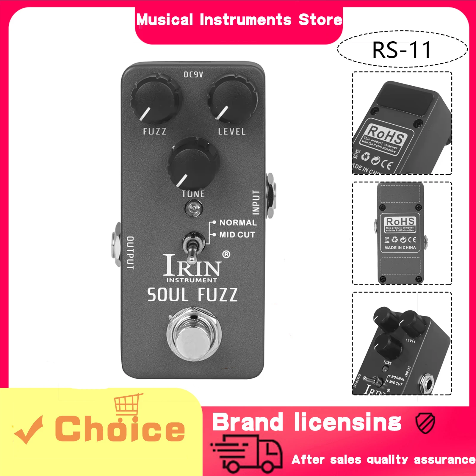 Гитарная педаль эффектов IRIN RS-11 Soul Fuzz, два режима, True Bypass, аксессуары и запчасти для электрогитар
Гитарная педаль эффектов IRIN RS-11 Soul Fuzz, два режима, True Bypass, аксессуары и запчасти для электрогитар