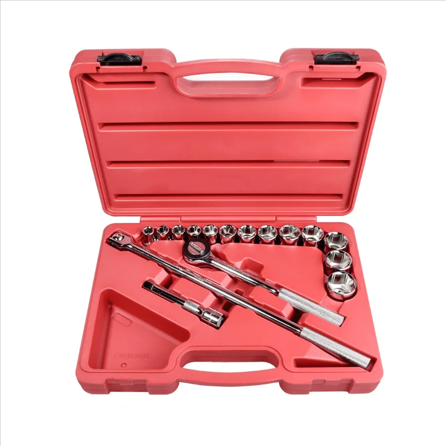 K-Tool 23000 16-Piece 1/2-Inch Drive 6-Point Fractional SAE Shallow Short Socket Set for Automotive Repair Durable Chrome Finis
K-Tool 23000 16-Piece 1/2-Inch Drive 6-Point Fractional SAE Shallow Short Socket Set for Automotive Repair Durable Chrome Finis