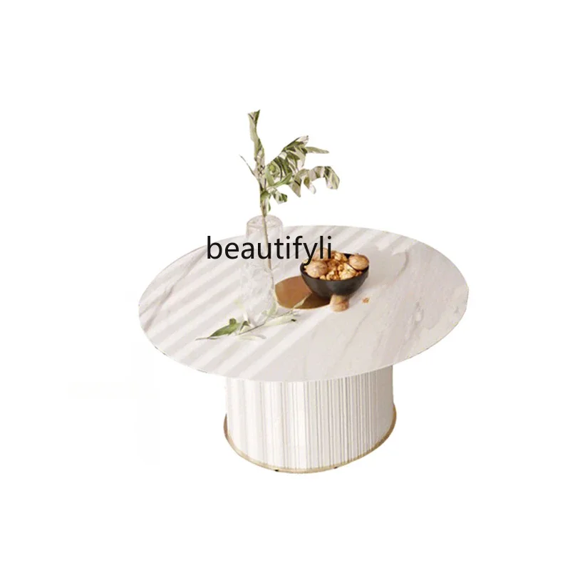 X188French Cream Style round Stone Plate Coffee Table Modern Simple and Light Luxury Home Living Room Size Side Table Combinatio
X188French Cream Style round Stone Plate Coffee Table Modern Simple and Light Luxury Home Living Room Size Side Table Combinatio