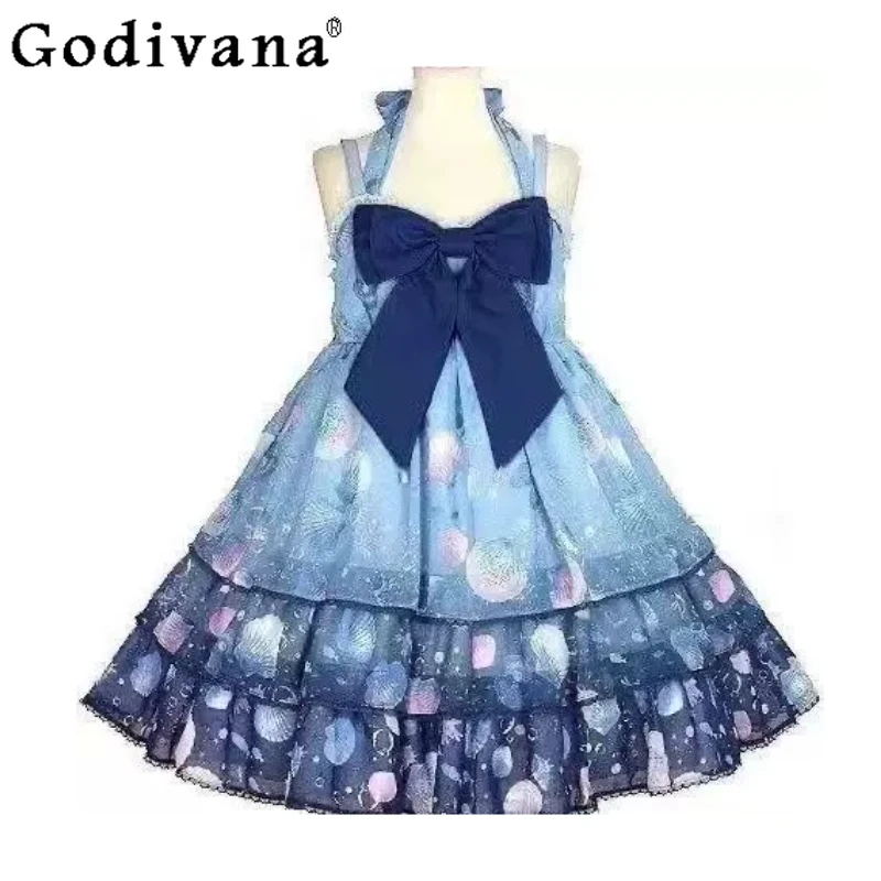 New Sweet Shell Lace Bow Princess JSK Suspender Lolita Dress Fashion Loose Versatile Age Reduction A-line Cute Girl Dresses
New Sweet Shell Lace Bow Princess JSK Suspender Lolita Dress Fashion Loose Versatile Age Reduction A-line Cute Girl Dresses