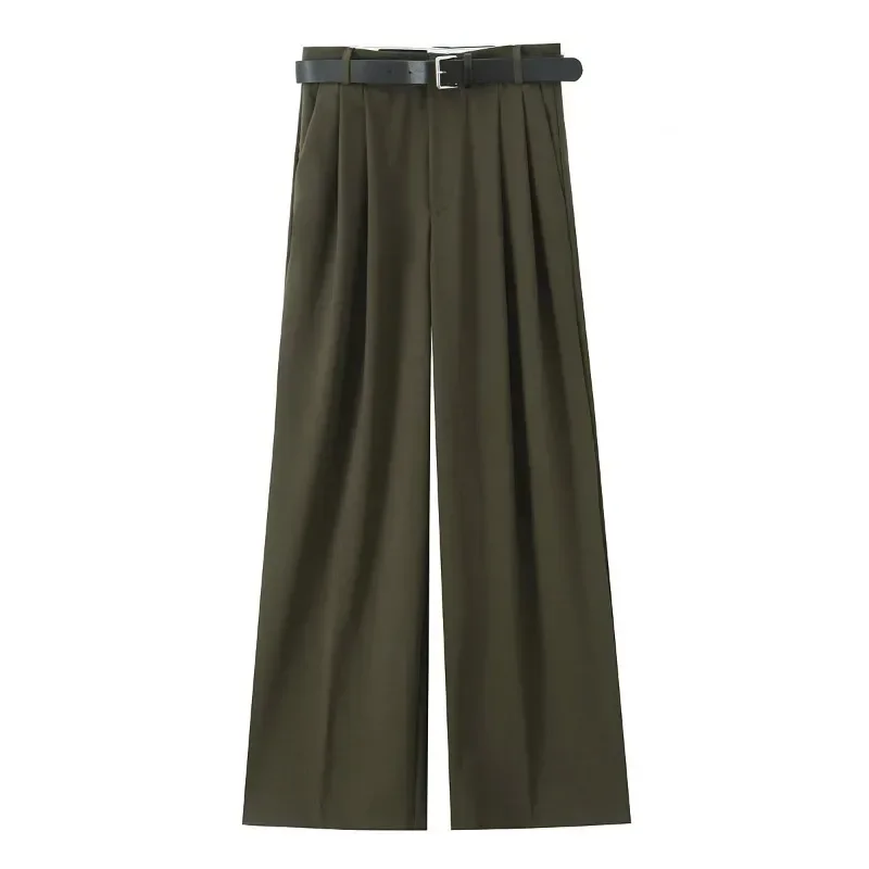 Woman Trousers Minimalist Baggy Pants for Women Solid England Style Wide Pants American Vintage Sashes Trousers
Woman Trousers Minimalist Baggy Pants for Women Solid England Style Wide Pants American Vintage Sashes Trousers