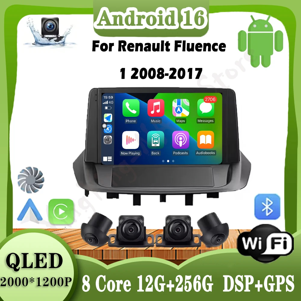 For Renault Fluence 1 2008-2017 Car Radio Carplay Player Android 16 Auto Navigation Stereo Wireless GPS BT WIFI 4G Multimedia
For Renault Fluence 1 2008-2017 Car Radio Carplay Player Android 16 Auto Navigation Stereo Wireless GPS BT WIFI 4G Multimedia