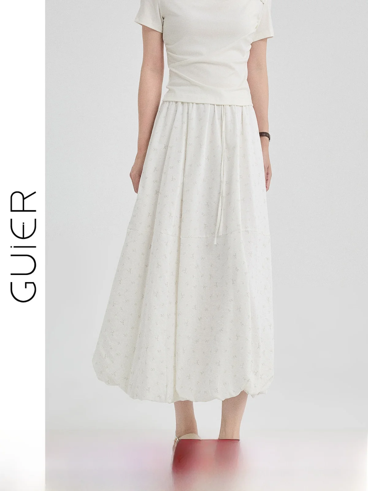 High Waist Floral Print A-Line Midi Skirt Women's Loose Fit White Flower Bouquet Summer Design Sensation Half-length Skirt
High Waist Floral Print A-Line Midi Skirt Women's Loose Fit White Flower Bouquet Summer Design Sensation Half-length Skirt