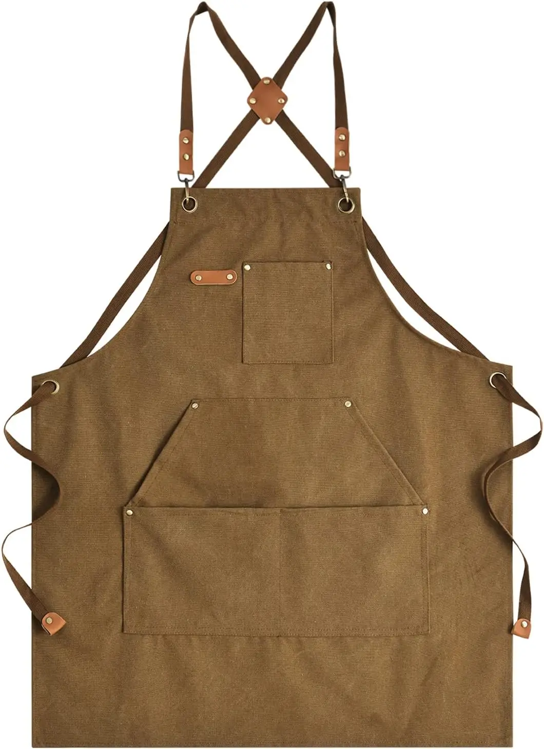 Heavy Duty Cross Back Canvas Apron for Men, Large Pockets for BBQ Cooking
Heavy Duty Cross Back Canvas Apron for Men, Large Pockets for BBQ Cooking