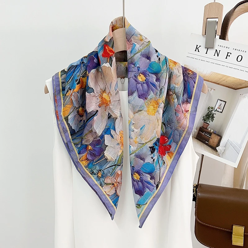 New Double-sided Two-color Square Scarf Women's Oil Painting Flower Decorative Small Scarf Versatile Temperament Silk Scarf
New Double-sided Two-color Square Scarf Women's Oil Painting Flower Decorative Small Scarf Versatile Temperament Silk Scarf