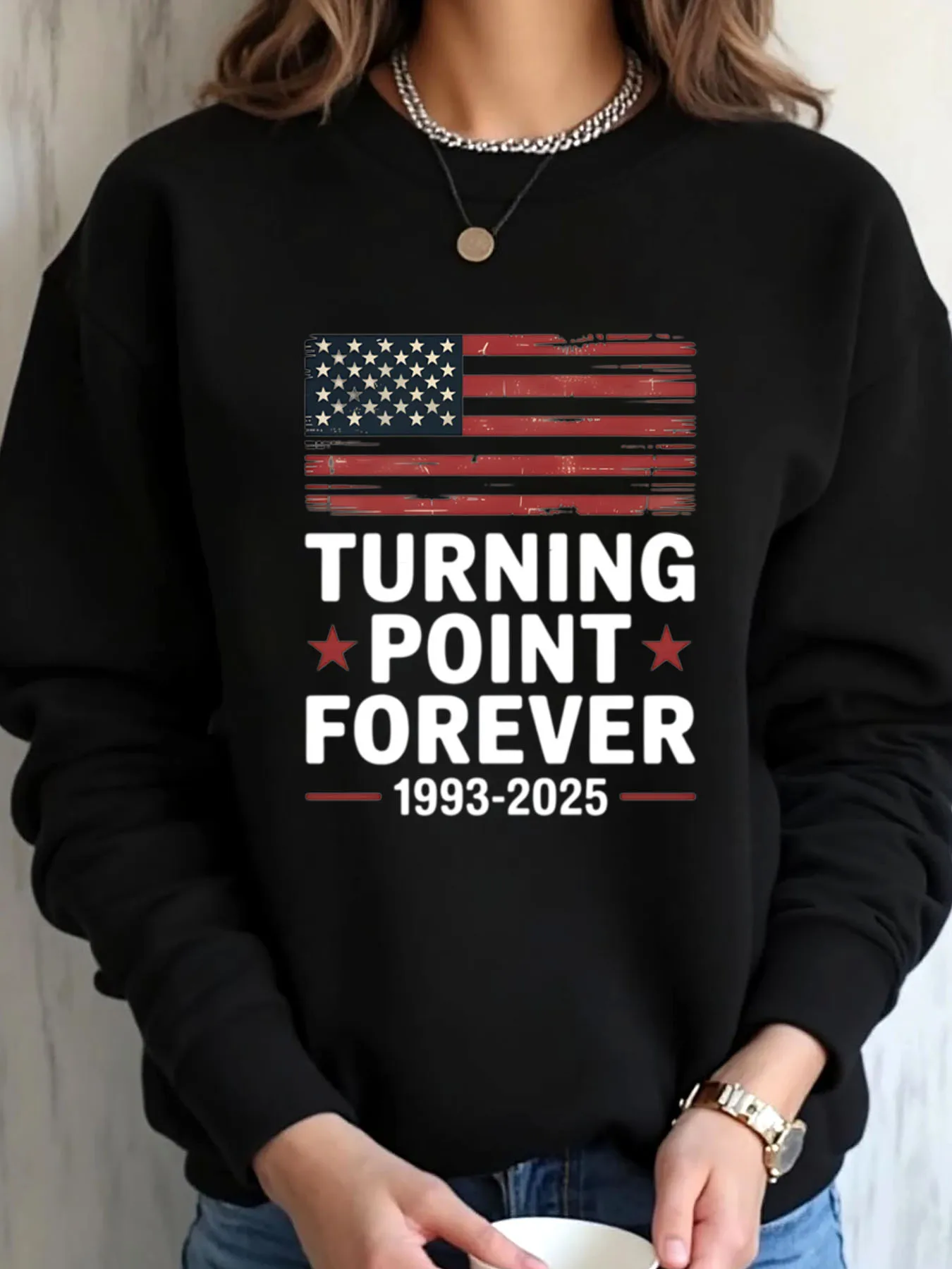 Женская толстовка большого размера с флагом США на День независимости, Turning Point Forever, 1993, 2025, уличная одежда
Женская толстовка большого размера с флагом США на День независимости, Turning Point Forever, 1993, 2025, уличная одежда