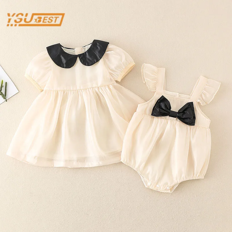 Infant Girls Short Sleeve Bowknot Jumpsuit Newborn Baby Girls Sister Pure Color Dress Clothes Rompers Kids Baby Girls Rompers
Infant Girls Short Sleeve Bowknot Jumpsuit Newborn Baby Girls Sister Pure Color Dress Clothes Rompers Kids Baby Girls Rompers