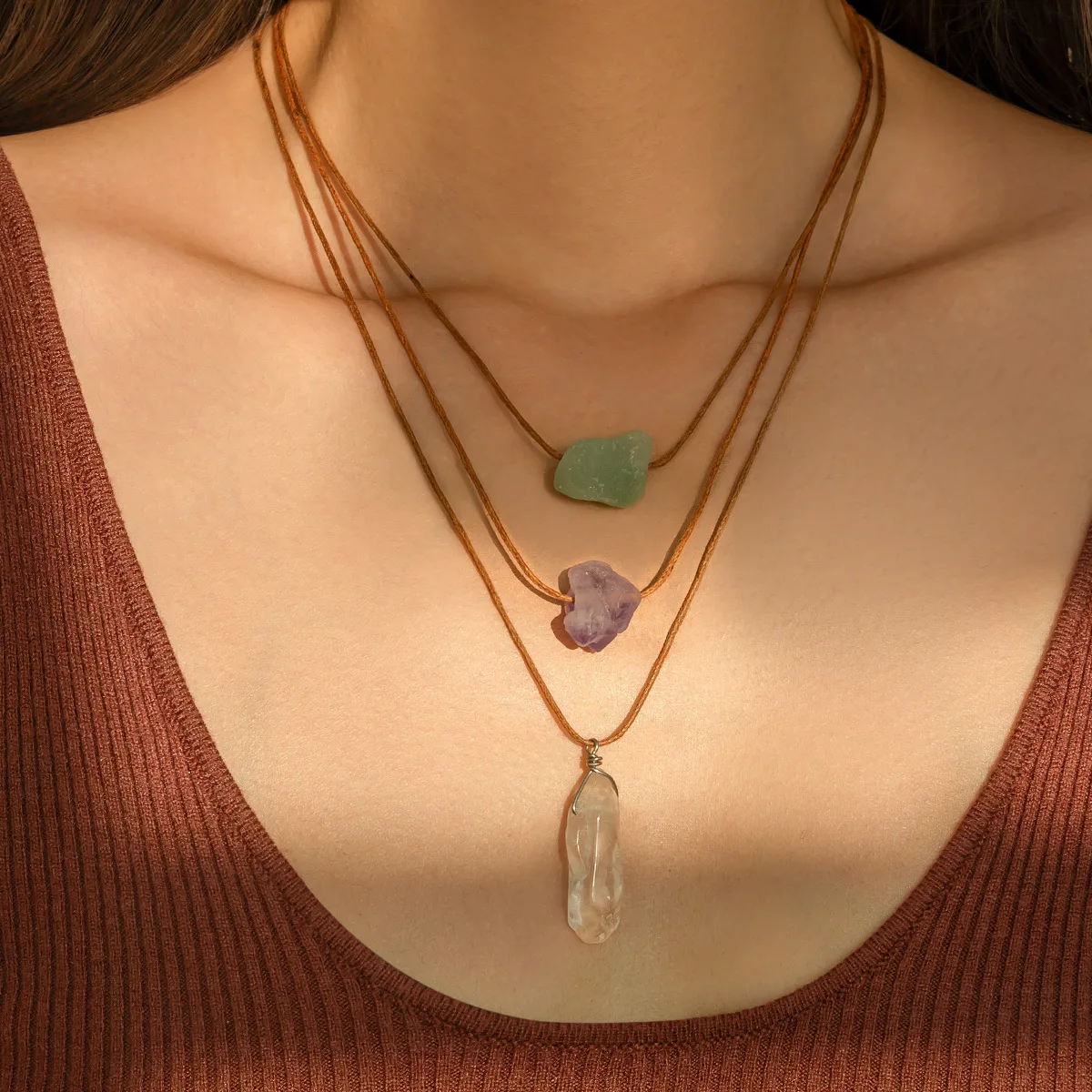 Necklace Layered Tassel Pendant Irregular Stone Beads with Adjustable Wax Cord for Women Boho Vacation Summer Long Elegant
Necklace Layered Tassel Pendant Irregular Stone Beads with Adjustable Wax Cord for Women Boho Vacation Summer Long Elegant
