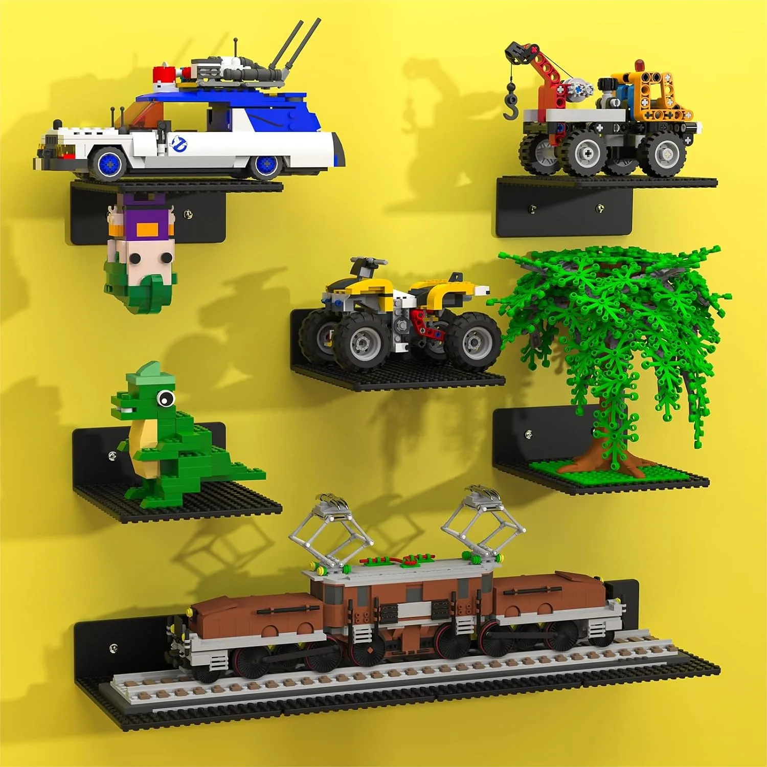 Floating Shelves for Wall 9-Pack, Dual-Sided 16x17 Stud Baseplate Compatible with Lego Bricks, 5x5.5inch ABS Display Shelves for
Floating Shelves for Wall 9-Pack, Dual-Sided 16x17 Stud Baseplate Compatible with Lego Bricks, 5x5.5inch ABS Display Shelves for