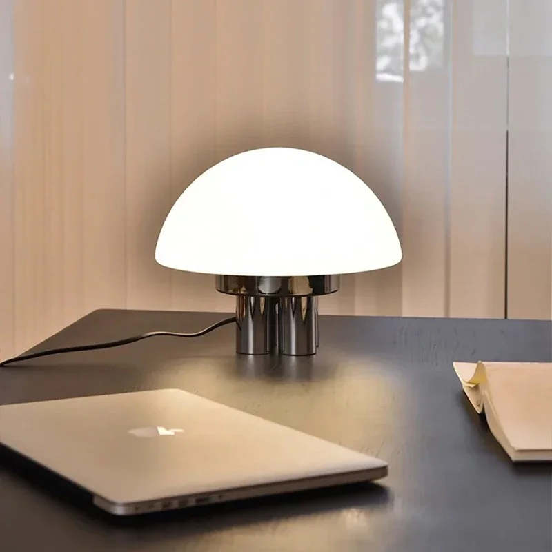 Milk White Glass Mushroom Table Lamp Retro Bauhaus LED Silver Desk Lamp Romantic Nordic Living Room Study Bedroom beside lamp
Milk White Glass Mushroom Table Lamp Retro Bauhaus LED Silver Desk Lamp Romantic Nordic Living Room Study Bedroom beside lamp