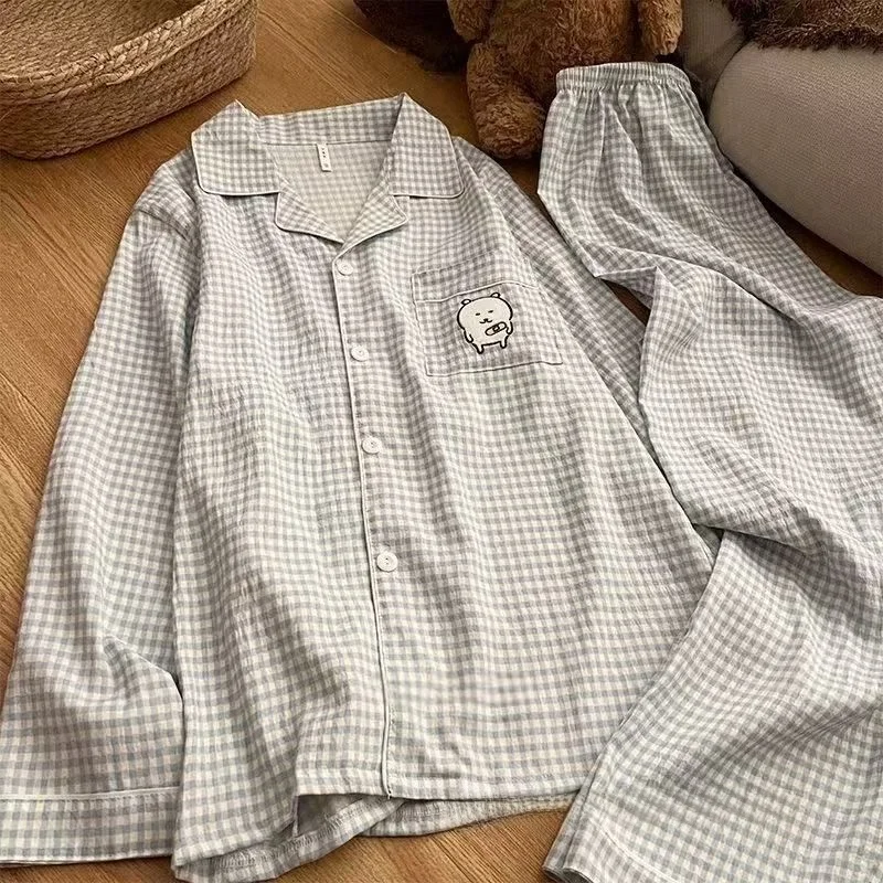 Couples Cloud Cotton Long Sleeve Long Pants Cartoon Plaid Home Clothes Men's Home Clothes Can Be Worn outside Spring Autumn
Couples Cloud Cotton Long Sleeve Long Pants Cartoon Plaid Home Clothes Men's Home Clothes Can Be Worn outside Spring Autumn