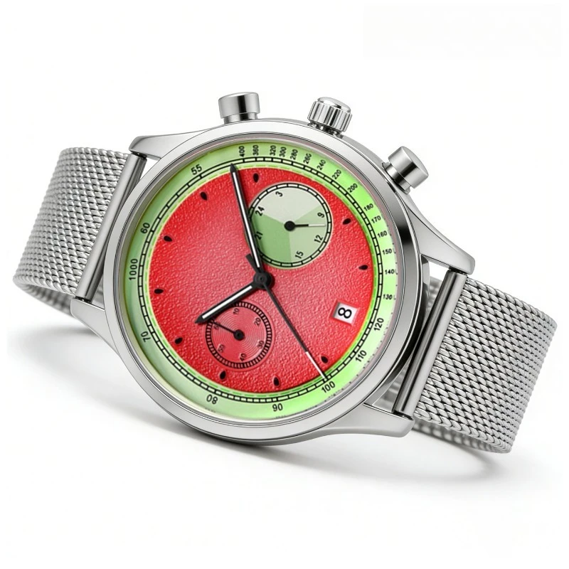 Chronograph Creative Watermelon Dial Quartz Wrist Escapement Time Watch Speedmaster Watch Men Red Speedmaster Mysterious Code
Chronograph Creative Watermelon Dial Quartz Wrist Escapement Time Watch Speedmaster Watch Men Red Speedmaster Mysterious Code