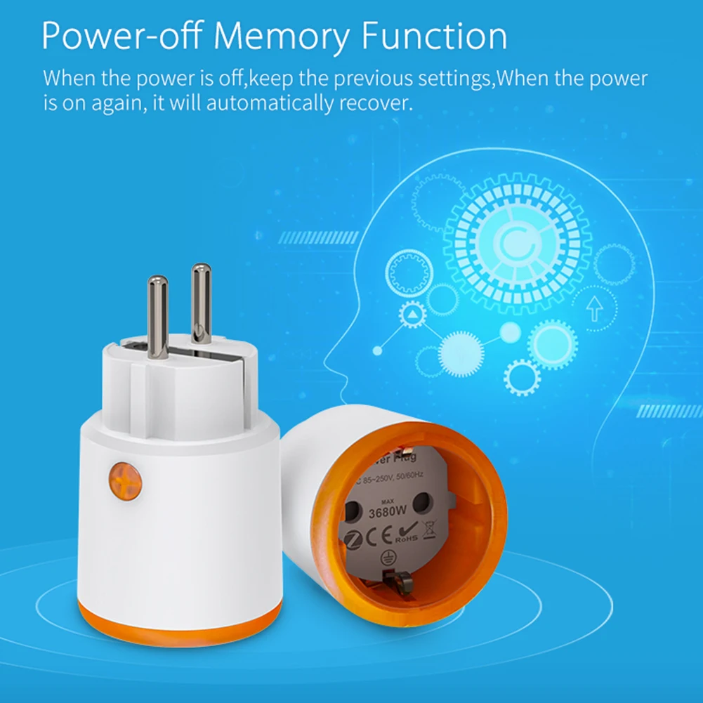 Tuya EU Smart Socket 16A Zigbee 3.0 Smart Plug Socket Outlet with Power Monitoring Work with Alexa Google Assistant