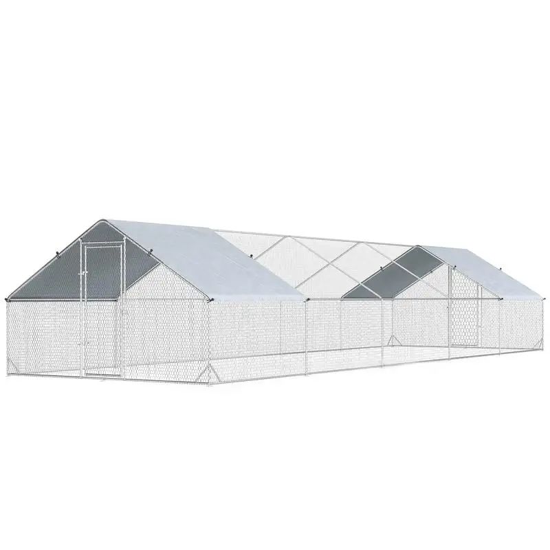 Large Chicken Coop with Waterproof and Anti-UV Cover, Spire Shaped for Outdoor and Yard Farm Use, 33' x 10' x 6.4'
Large Chicken Coop with Waterproof and Anti-UV Cover, Spire Shaped for Outdoor and Yard Farm Use, 33' x 10' x 6.4'
