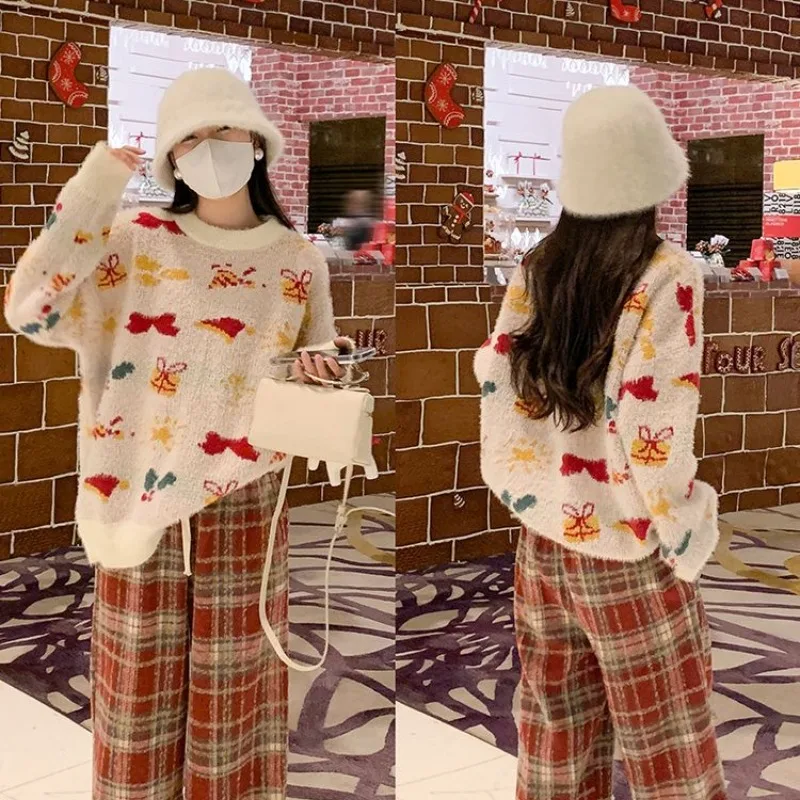 Deeptown Kawaii Christmas Sweater Women Cartoon Print Harajuku Long Sleeve Korean Fashion Knitted Pullovers Loose Warm Winter
Deeptown Kawaii Christmas Sweater Women Cartoon Print Harajuku Long Sleeve Korean Fashion Knitted Pullovers Loose Warm Winter