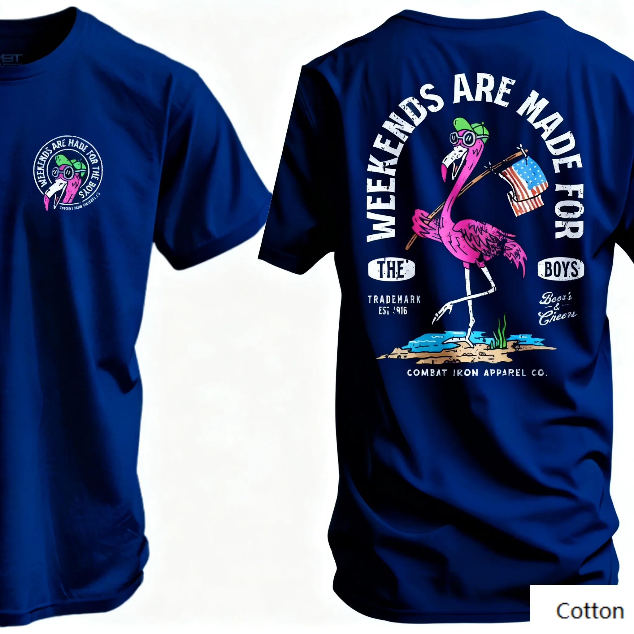 Nostalgic Fun 'Weekend Vibe' Vibe” Cotton Crew Neck T - Shirt Featuring A Retro - Inspired Flamingo Design
Nostalgic Fun 'Weekend Vibe' Vibe” Cotton Crew Neck T - Shirt Featuring A Retro - Inspired Flamingo Design