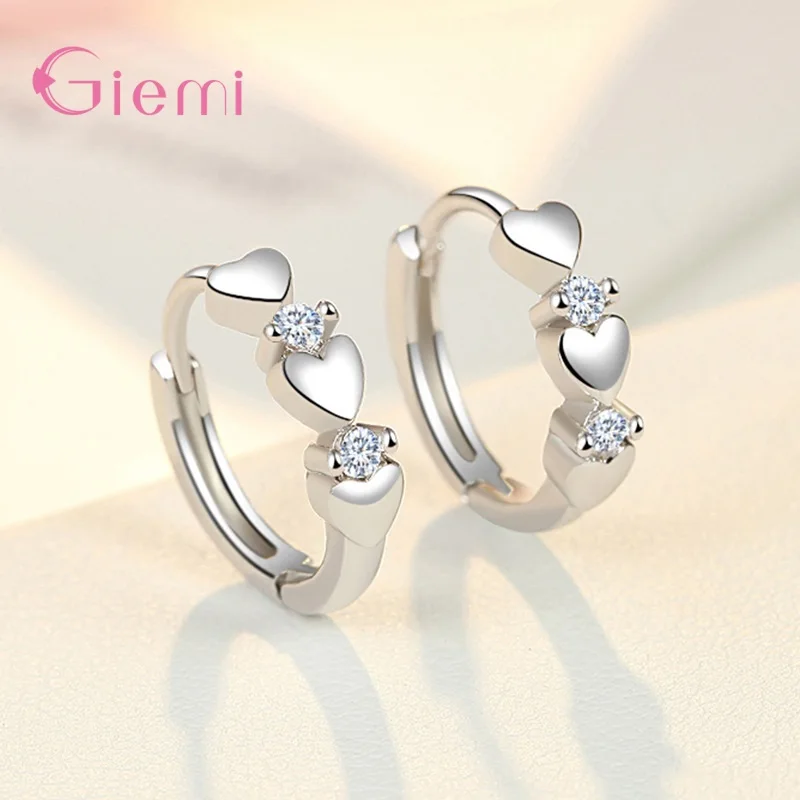 Real 925 Sterling Silver Hoop Earrings Cute Heart Small Zircon Earrings for Women Girls Wedding Party Fashion Jewelry Gift
Real 925 Sterling Silver Hoop Earrings Cute Heart Small Zircon Earrings for Women Girls Wedding Party Fashion Jewelry Gift