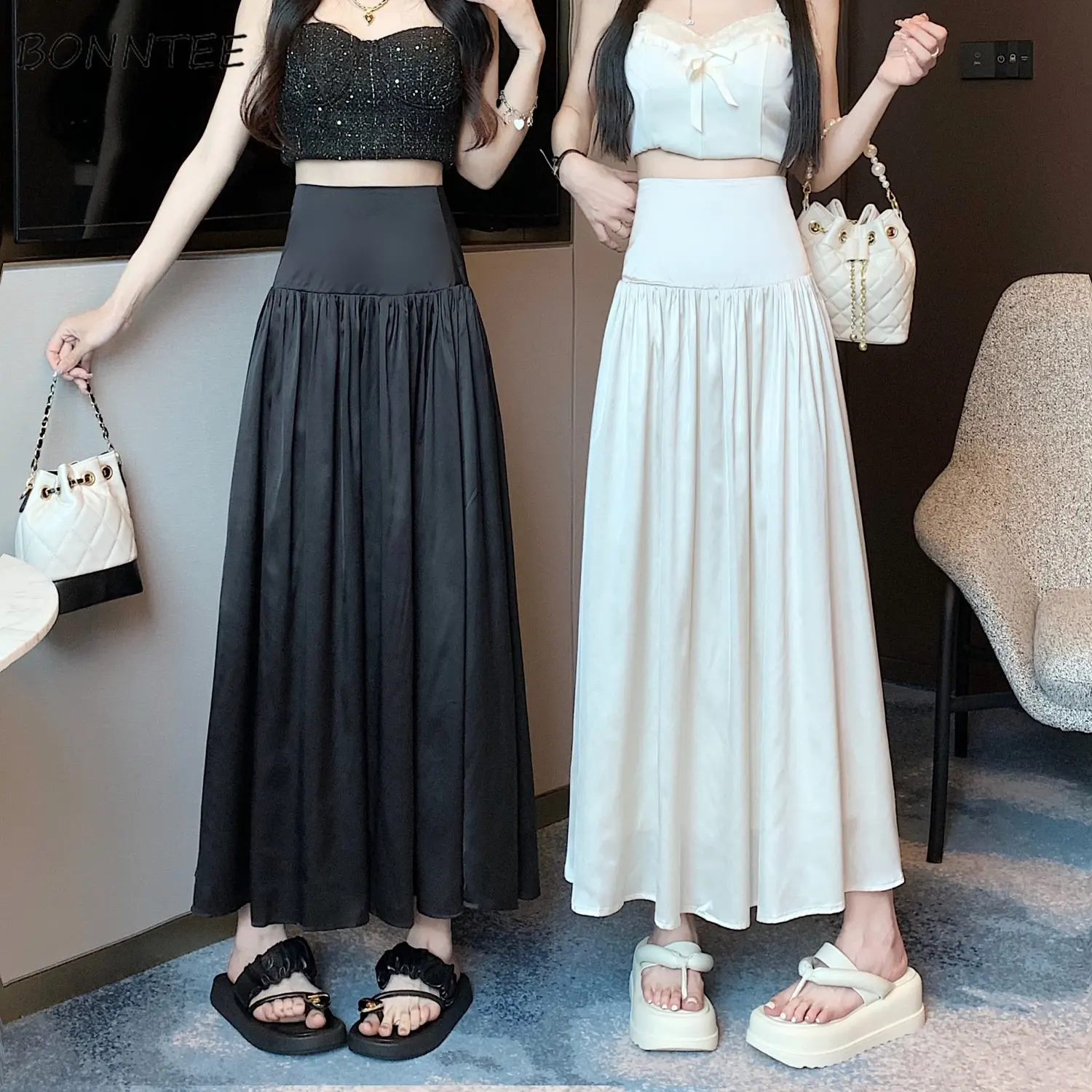 Maxi Skirts Women Loose High Waist Elegant Summer Office Lady Chic Korean Fashion Clothing New Ruffles Fairycore Solid All-match
Maxi Skirts Women Loose High Waist Elegant Summer Office Lady Chic Korean Fashion Clothing New Ruffles Fairycore Solid All-match