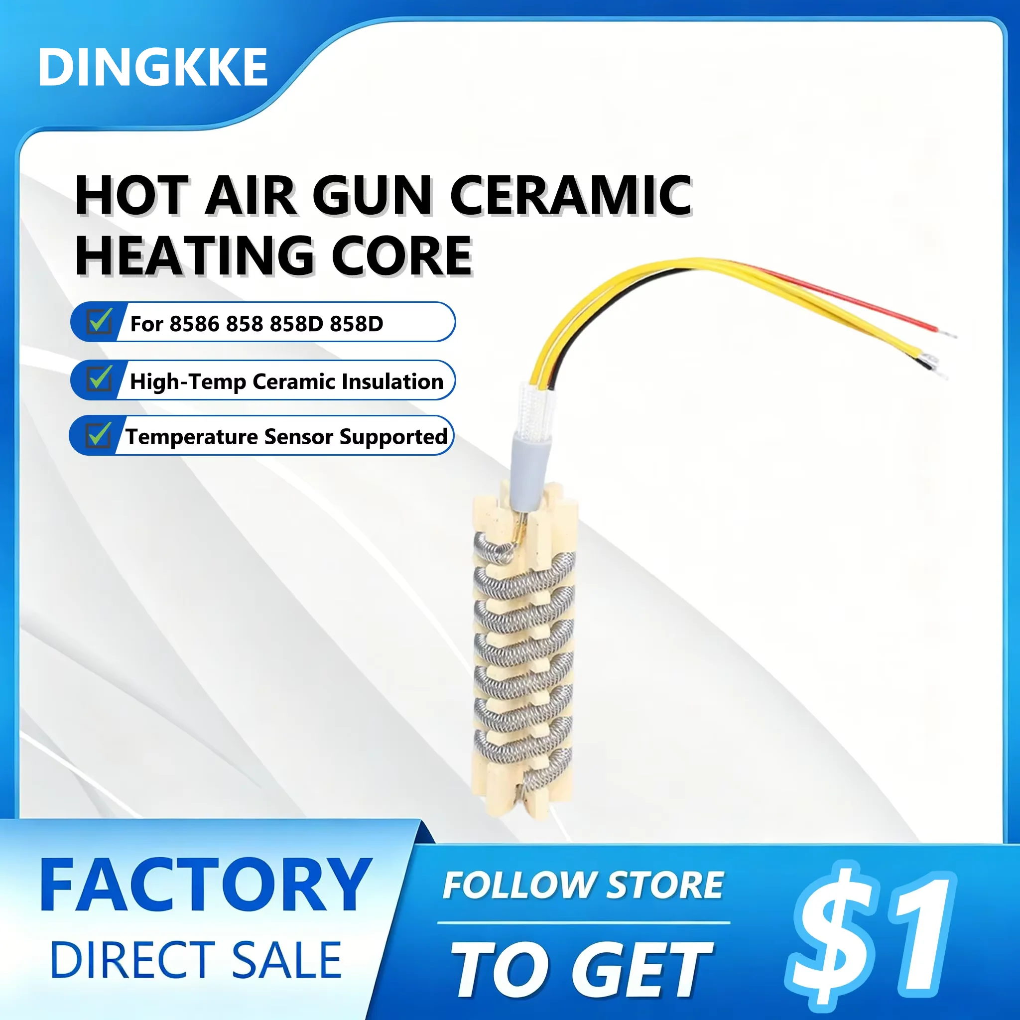 Hot air Gun Heating Element 8586 858 858D 858D Soldering Station Handle Heating element Desoldering Station Spiral Core Wire
Hot air Gun Heating Element 8586 858 858D 858D Soldering Station Handle Heating element Desoldering Station Spiral Core Wire