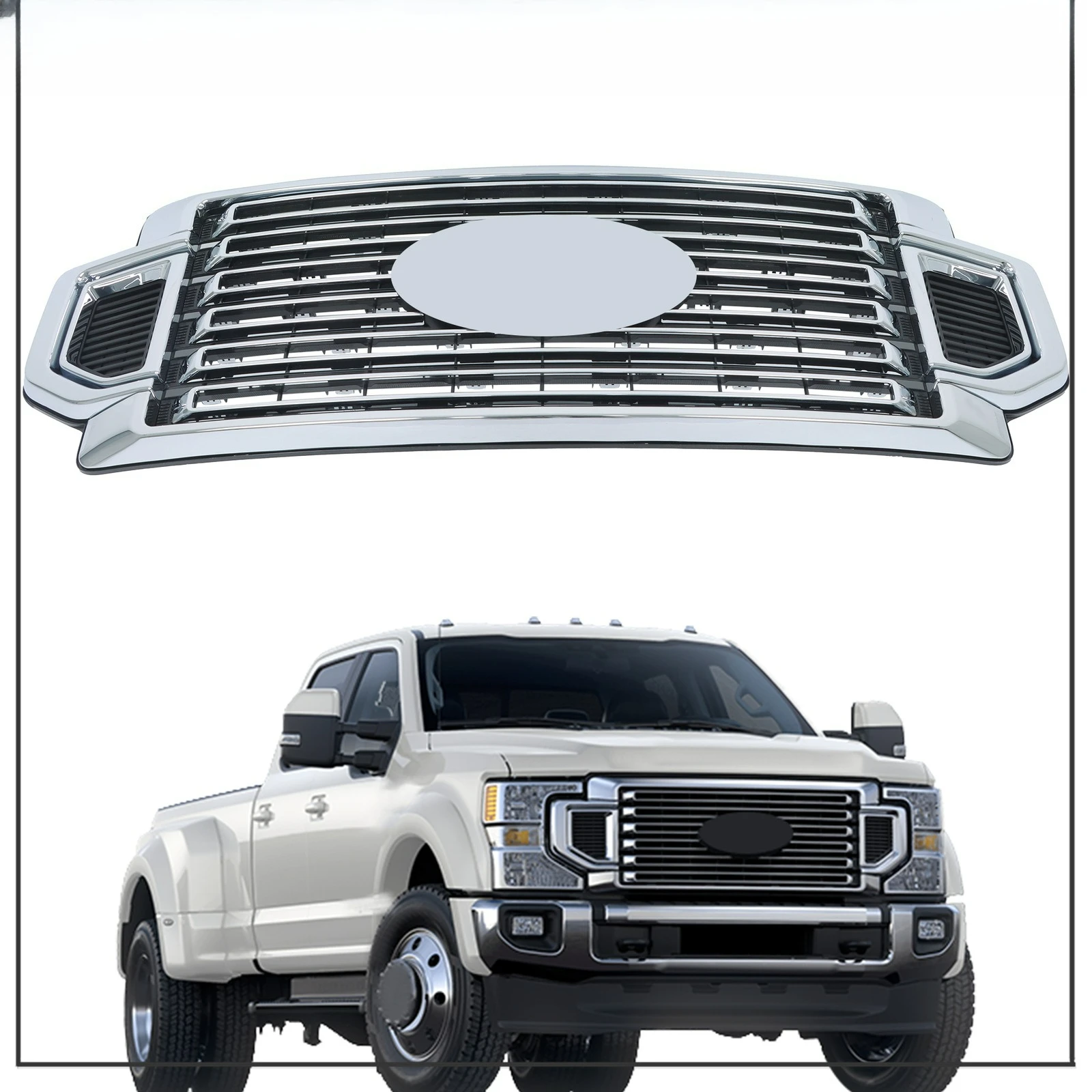 High Airflow Dually Towing Grille Chrome For Ford Super Duty F250 F350 2020-22
High Airflow Dually Towing Grille Chrome For Ford Super Duty F250 F350 2020-22