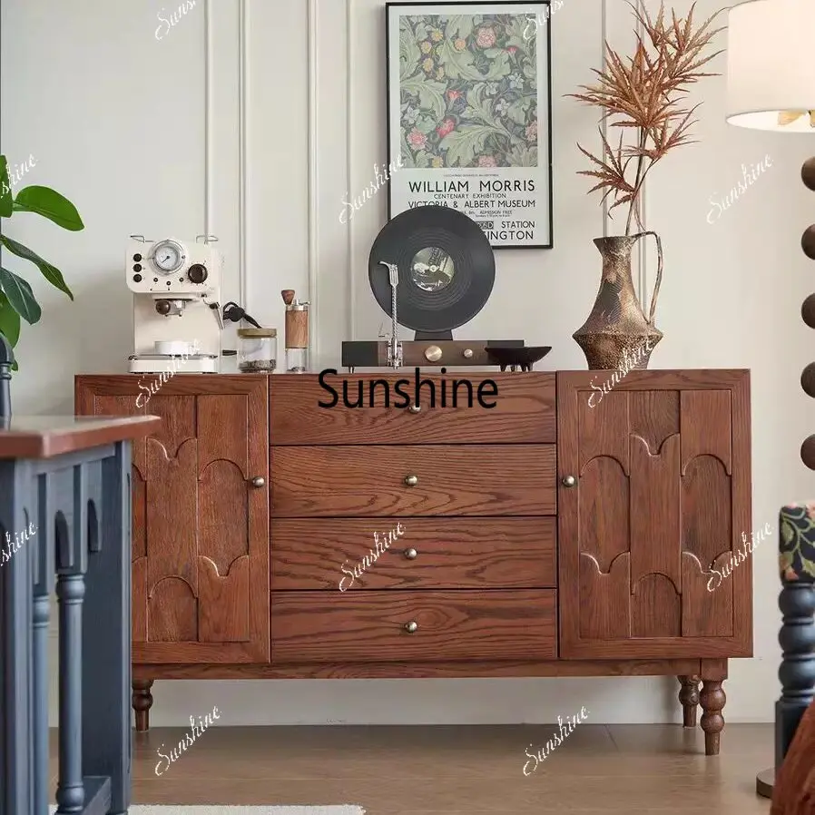 Nordic solid wood dining side cabinet retro storage hallway cabinet living room wall locker
Nordic solid wood dining side cabinet retro storage hallway cabinet living room wall locker