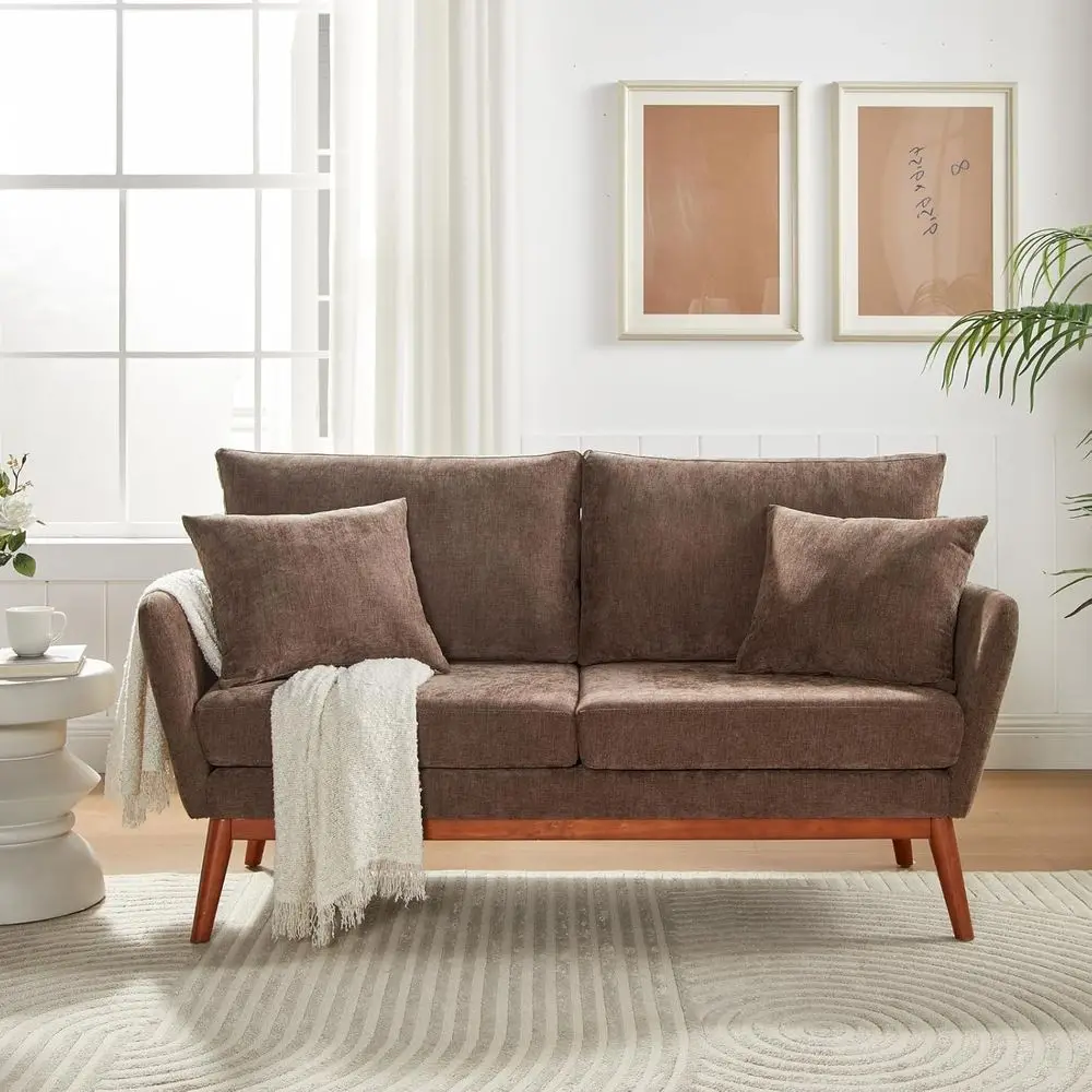 2 Seater Linen Fabric Loveseat Sofa, Comfortable for Small Spaces, Brown
2 Seater Linen Fabric Loveseat Sofa, Comfortable for Small Spaces, Brown