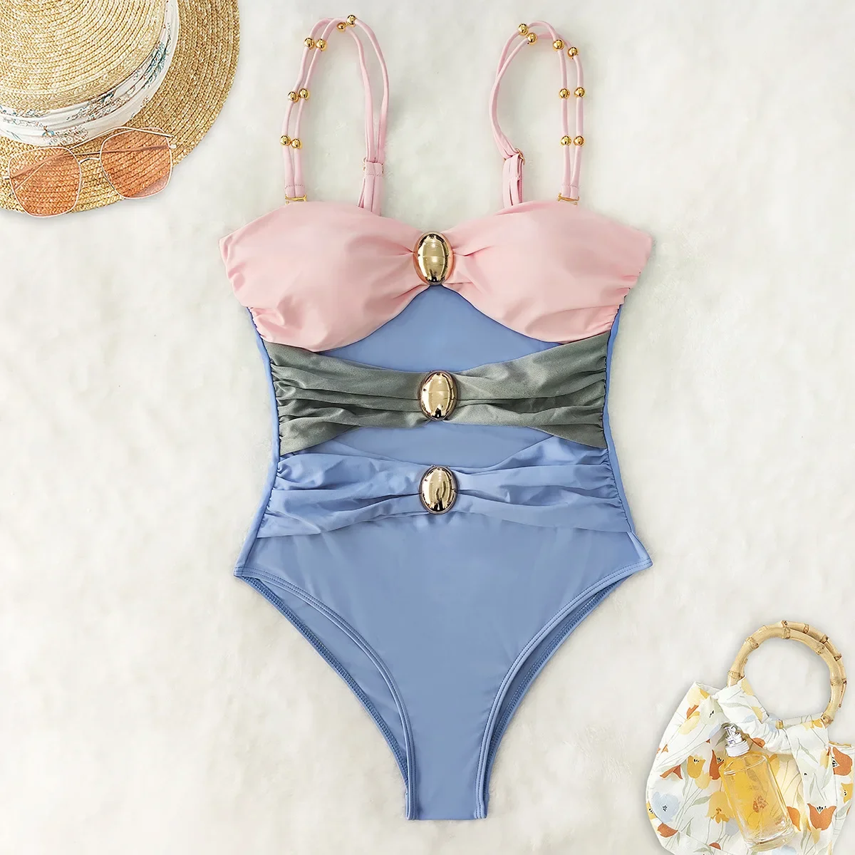 Sexy Khaki White Contrast Swimwear Women Hollow Out Metal Starfish Designer Beach Bathing Suit One Piece Swimsuit 2025 Monokini
Sexy Khaki White Contrast Swimwear Women Hollow Out Metal Starfish Designer Beach Bathing Suit One Piece Swimsuit 2025 Monokini