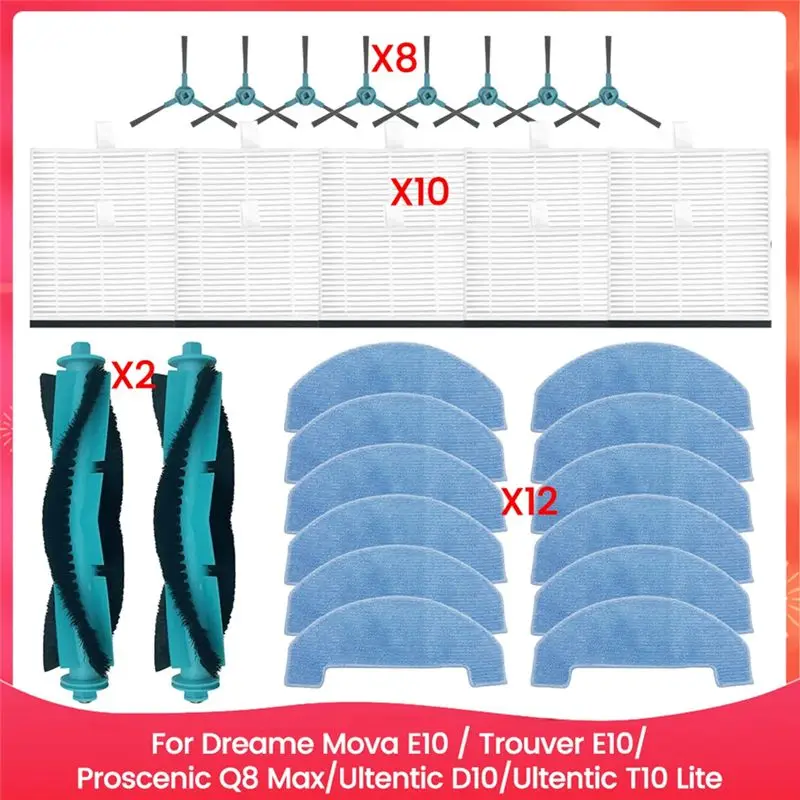 ABVC 32PCS Brush Filter And Mop Cloth Kit For Dreame Mova E10 Trouver E10 Q8max D10 T10 Vacuum Cleaner Replacement Parts
ABVC 32PCS Brush Filter And Mop Cloth Kit For Dreame Mova E10 Trouver E10 Q8max D10 T10 Vacuum Cleaner Replacement Parts