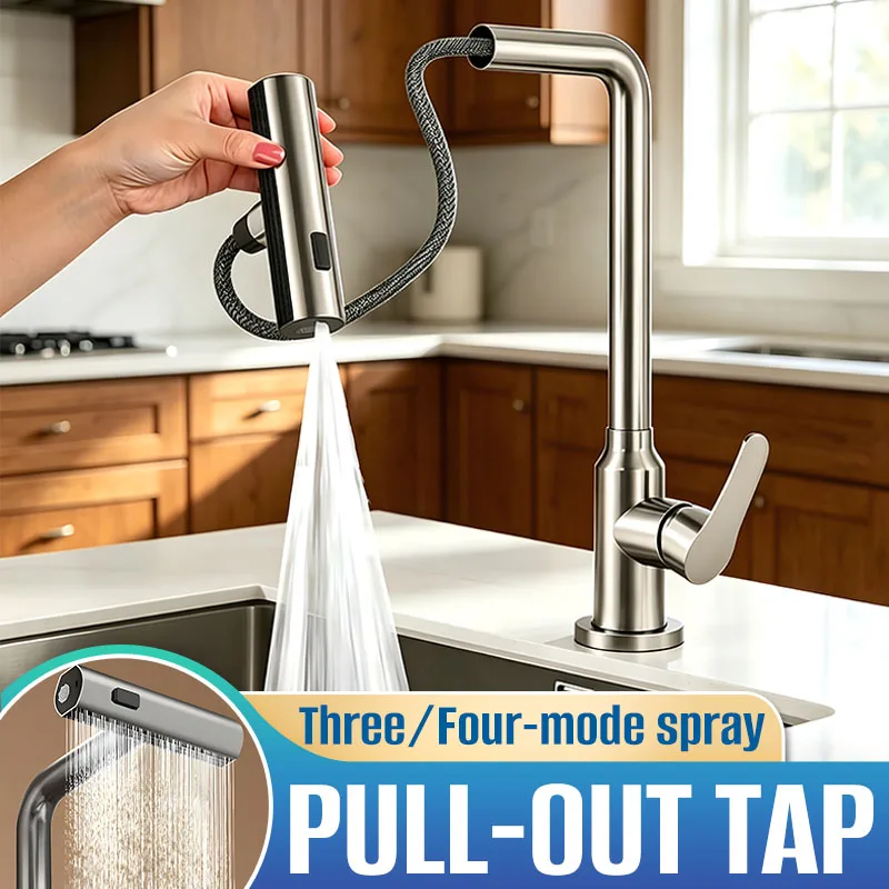 Multifunctional Kitchen Washbasin Faucet Three/Four-mode Spray Gears Hot And Cold Sink Tap Pull-out Omnidirectional Rotation
Multifunctional Kitchen Washbasin Faucet Three/Four-mode Spray Gears Hot And Cold Sink Tap Pull-out Omnidirectional Rotation