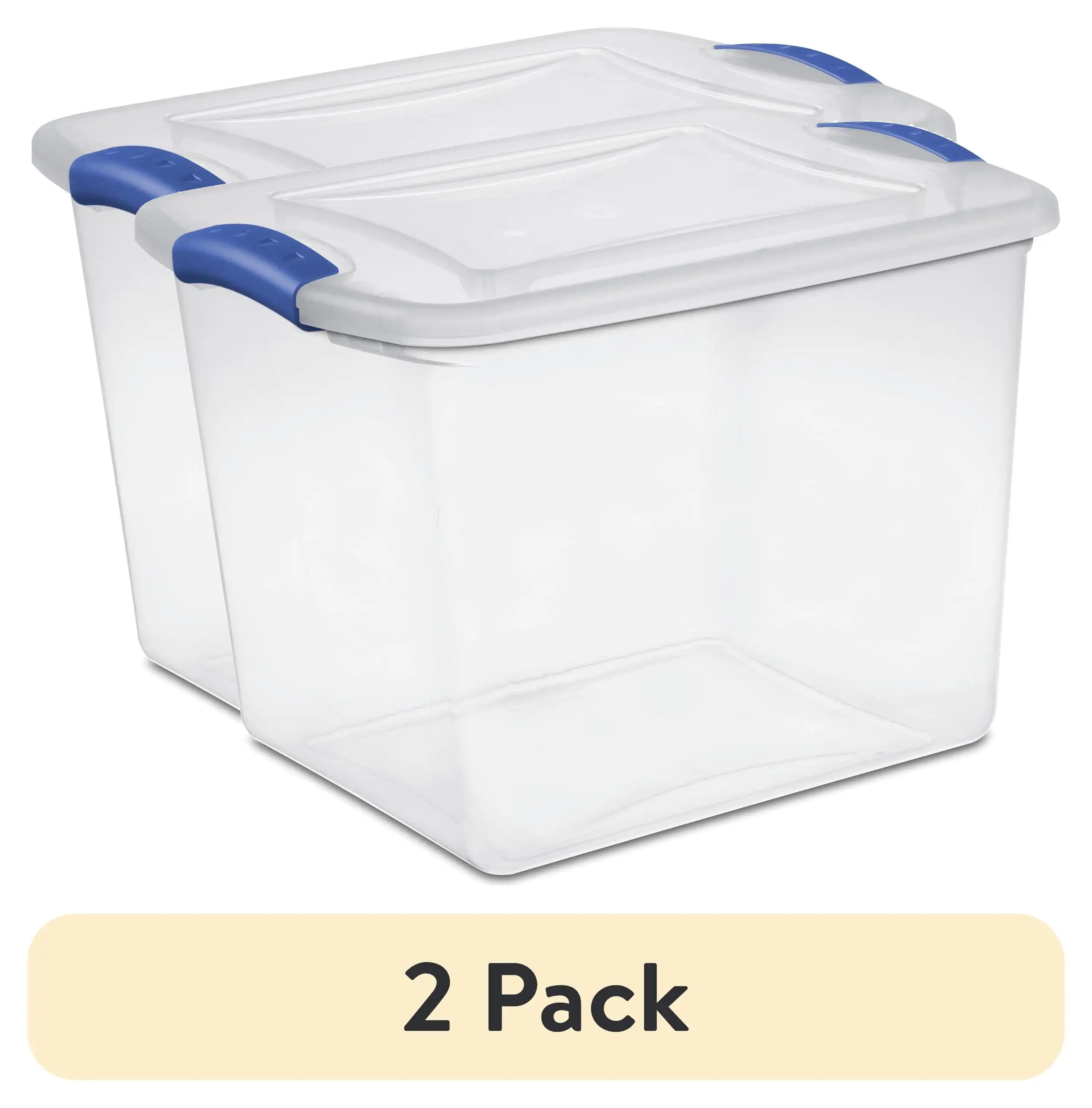 (2 pack) Small Storage Bin, 27 Quart Clear Plastic Storage Container with Latch Lid, Stackable, Blue
(2 pack) Small Storage Bin, 27 Quart Clear Plastic Storage Container with Latch Lid, Stackable, Blue