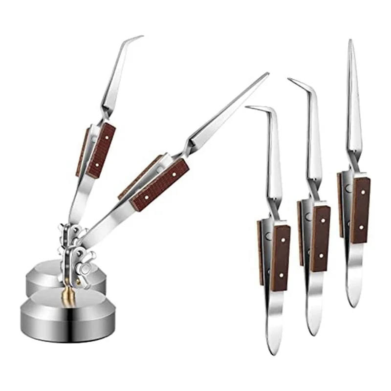 5 Pcs Soldering Tweezers Set with Base 360° Rotation for Jewelry Making, Welding, Repairing
5 Pcs Soldering Tweezers Set with Base 360° Rotation for Jewelry Making, Welding, Repairing