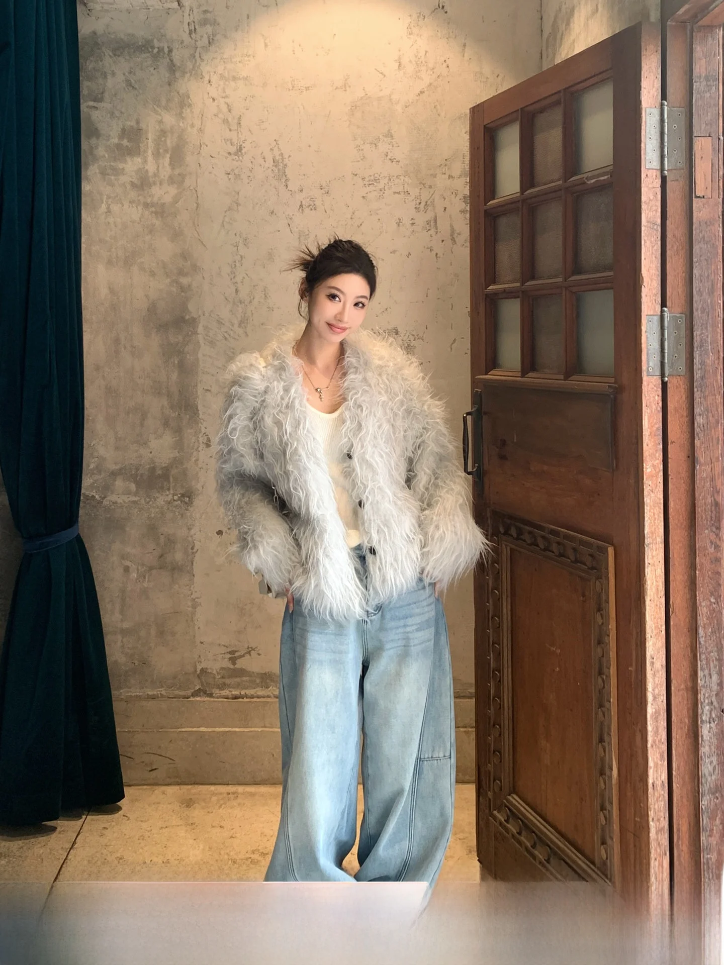 GV Big Brother Loose Daily Water Washed Fleece Wide Leg Jeans Women's Autumn Winter New Style Casual Loose Fit Natural Waist
GV Big Brother Loose Daily Water Washed Fleece Wide Leg Jeans Women's Autumn Winter New Style Casual Loose Fit Natural Waist