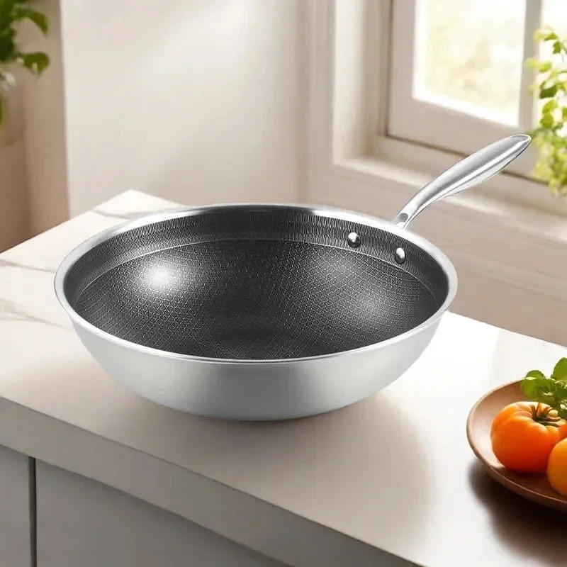 Non-stick Thick Honeycomb Handmade Uncoated Stainless Steel Wok Non-stick 304 Stainless Steel Gas/induction Cooker Pan
Non-stick Thick Honeycomb Handmade Uncoated Stainless Steel Wok Non-stick 304 Stainless Steel Gas/induction Cooker Pan