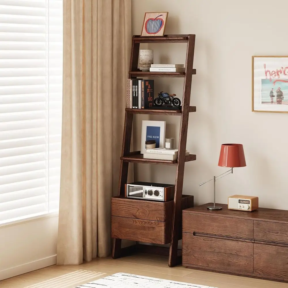 100% Solid Wood 5 Tier Ladder Shel, Narrow Ladder Bookshel with Ders, 63.78" Tall Wood Bookcase Storage Rack Organizer, reestand
100% Solid Wood 5 Tier Ladder Shel, Narrow Ladder Bookshel with Ders, 63.78" Tall Wood Bookcase Storage Rack Organizer, reestand