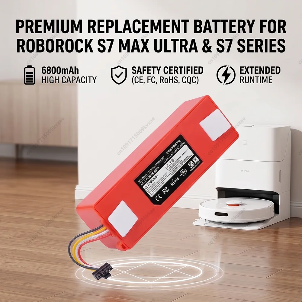 High Power 14.8V 6800mAh Replacement Pack for Roborock S5 S6 S7 Q7 Max Robotic Sweeper Long Lasting Li-ion Cell
High Power 14.8V 6800mAh Replacement Pack for Roborock S5 S6 S7 Q7 Max Robotic Sweeper Long Lasting Li-ion Cell