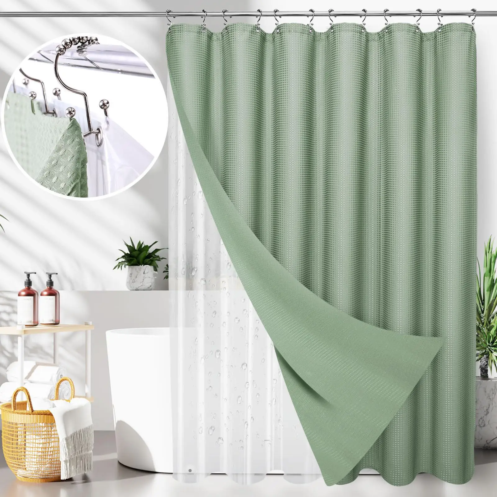Double Layer Simple Style Waterproof Polyester Bath Curtain Roman Hole Pattern Bathroom Decorative Room Partition Curtain
Double Layer Simple Style Waterproof Polyester Bath Curtain Roman Hole Pattern Bathroom Decorative Room Partition Curtain