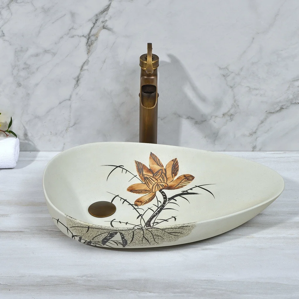 j* Chinese Antique Hand Made Lotus Design Bathroom Cabinet Counter Top Porcelain Wash Sink
j* Chinese Antique Hand Made Lotus Design Bathroom Cabinet Counter Top Porcelain Wash Sink
