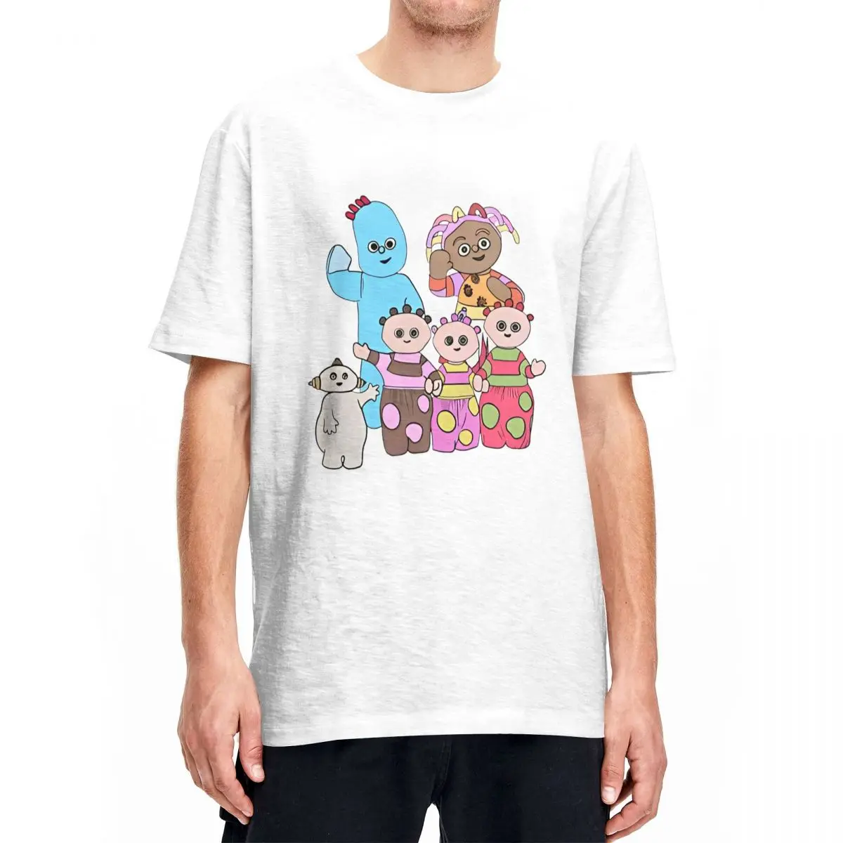 Мужская футболка Iggle Piggle Upsy Daisy Makka Pakka, футболки из чистого хлопка, женская футболка с круглым вырезом, одежда в подарок
Мужская футболка Iggle Piggle Upsy Daisy Makka Pakka, футболки из чистого хлопка, женская футболка с круглым вырезом, одежда в подарок