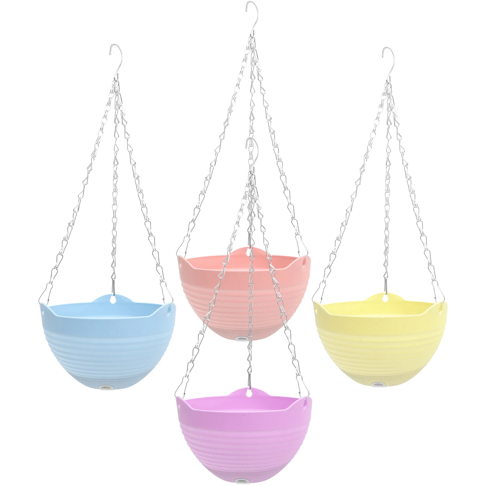 4 Pcs Hanging Basket Plant Pot Small Size Pink Purple Blue Yellow PVC Material Durable Balcony Garden Outdoor Planter
4 Pcs Hanging Basket Plant Pot Small Size Pink Purple Blue Yellow PVC Material Durable Balcony Garden Outdoor Planter