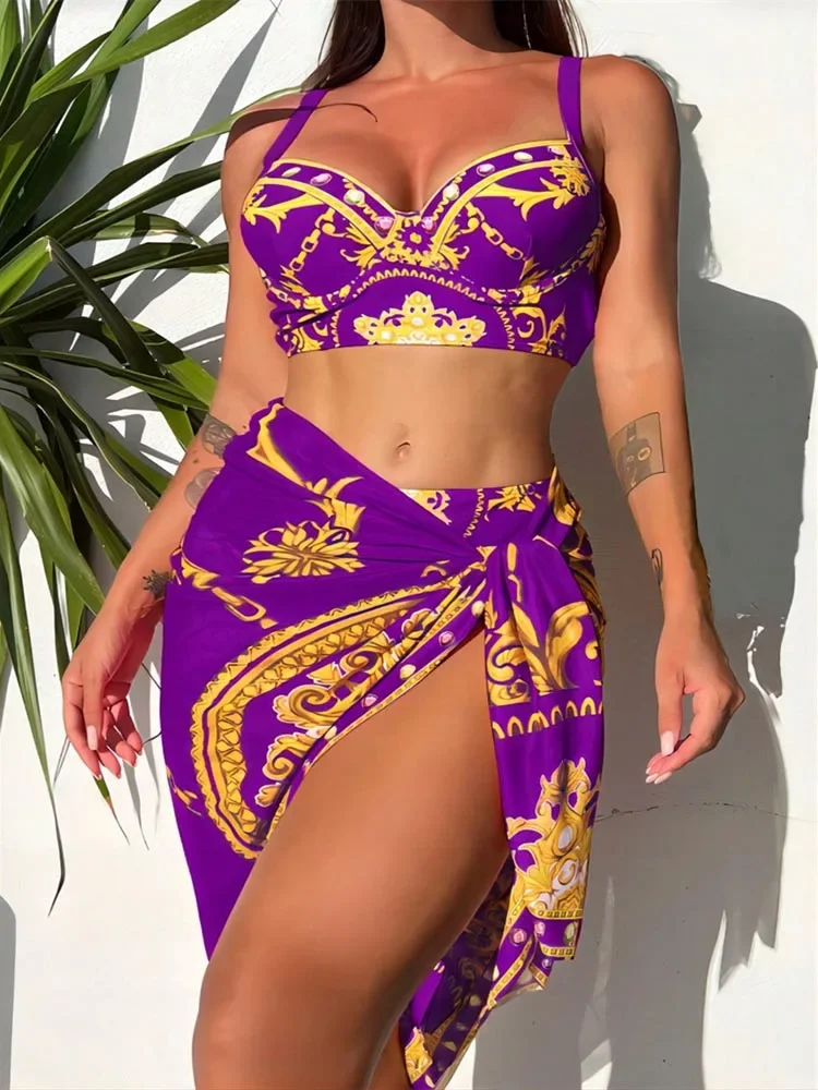 OIINAA Bikini Set Women Swimsuit Three-Piece Beach Wrap Skirt Chic Printed Female Swimwear Backless Bathing Fashion Beachwear
OIINAA Bikini Set Women Swimsuit Three-Piece Beach Wrap Skirt Chic Printed Female Swimwear Backless Bathing Fashion Beachwear