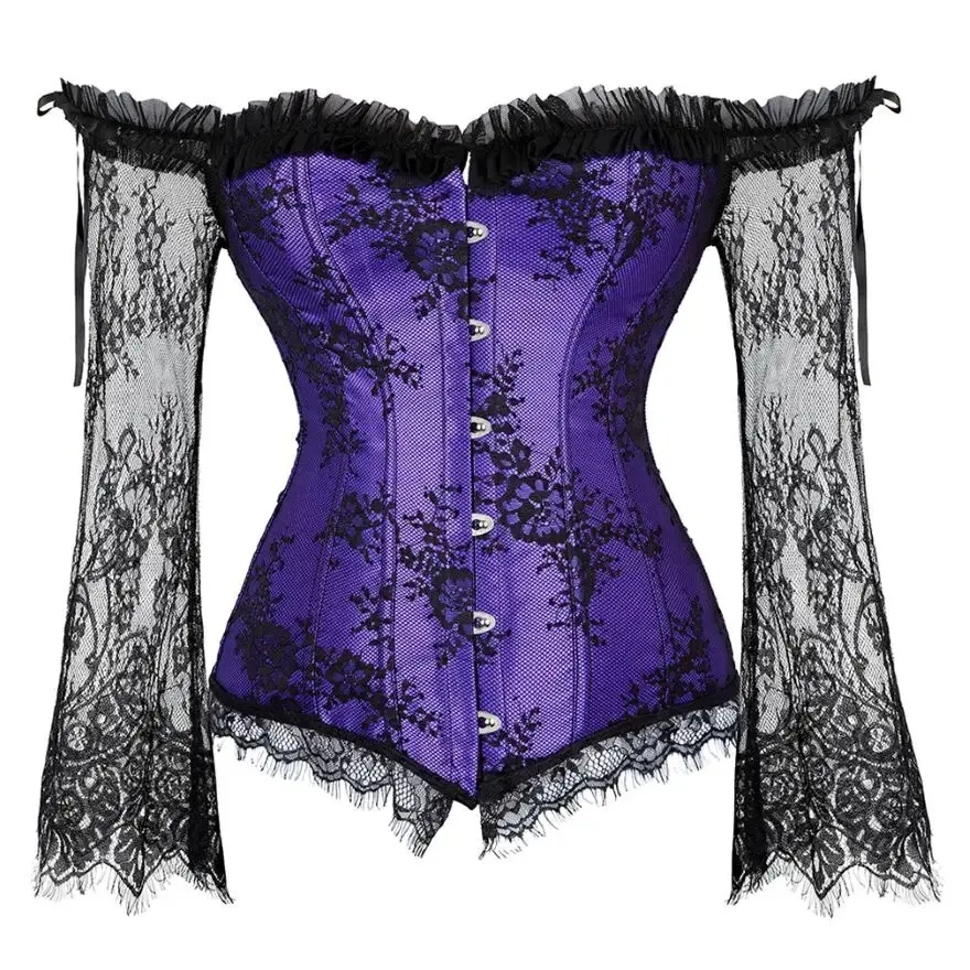 Steampunk Corset Lace Long Sleeves Overbust Bustier Gothic Vintage Victorian Women Corselet Top Corselet
Steampunk Corset Lace Long Sleeves Overbust Bustier Gothic Vintage Victorian Women Corselet Top Corselet