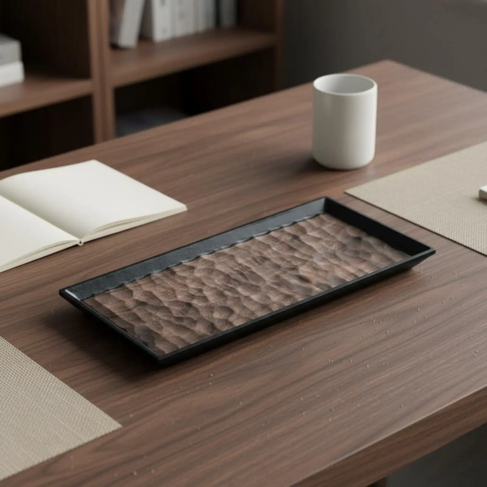Walnut Wood Tea Tray Handmade Hammered Texture Tea Tray Decorative Long-Lasting
Walnut Wood Tea Tray Handmade Hammered Texture Tea Tray Decorative Long-Lasting