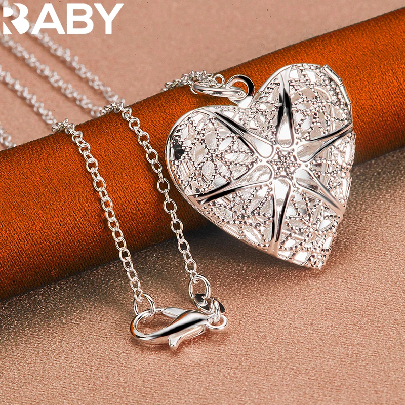 925 Sterling Silver Heart Photo Frame Pendant Necklace For Women Man 18-30 Inch Chain Fashion Jewelry Charm Wedding Accessories
925 Sterling Silver Heart Photo Frame Pendant Necklace For Women Man 18-30 Inch Chain Fashion Jewelry Charm Wedding Accessories
