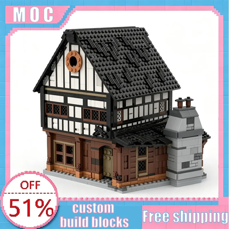 1539 PCS Medieval House European Half‑Timbered Building MOC Architecture Model DIY Assembly Building Blocks Toy Birthday Gifts
1539 PCS Medieval House European Half‑Timbered Building MOC Architecture Model DIY Assembly Building Blocks Toy Birthday Gifts