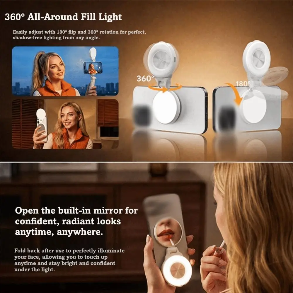 Adjustable Brightness Magnetic Selfie Light 3 Modes 360° Rotation Magnetic Fill Light Magnetic LED Portable Selfie Light Selfie
Adjustable Brightness Magnetic Selfie Light 3 Modes 360° Rotation Magnetic Fill Light Magnetic LED Portable Selfie Light Selfie