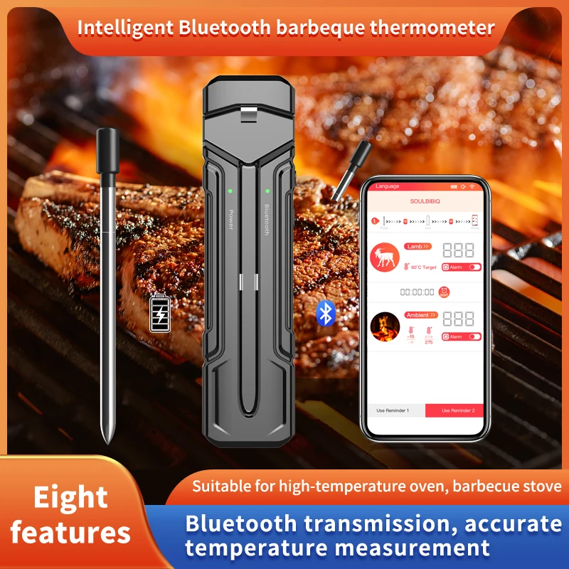 Q110 Kitchen Intelligent Wireless Bluetooth Barbecue Thermometer Mobile APP Waterproof Meat Oven Stove BBQ Food Thermometer
Q110 Kitchen Intelligent Wireless Bluetooth Barbecue Thermometer Mobile APP Waterproof Meat Oven Stove BBQ Food Thermometer