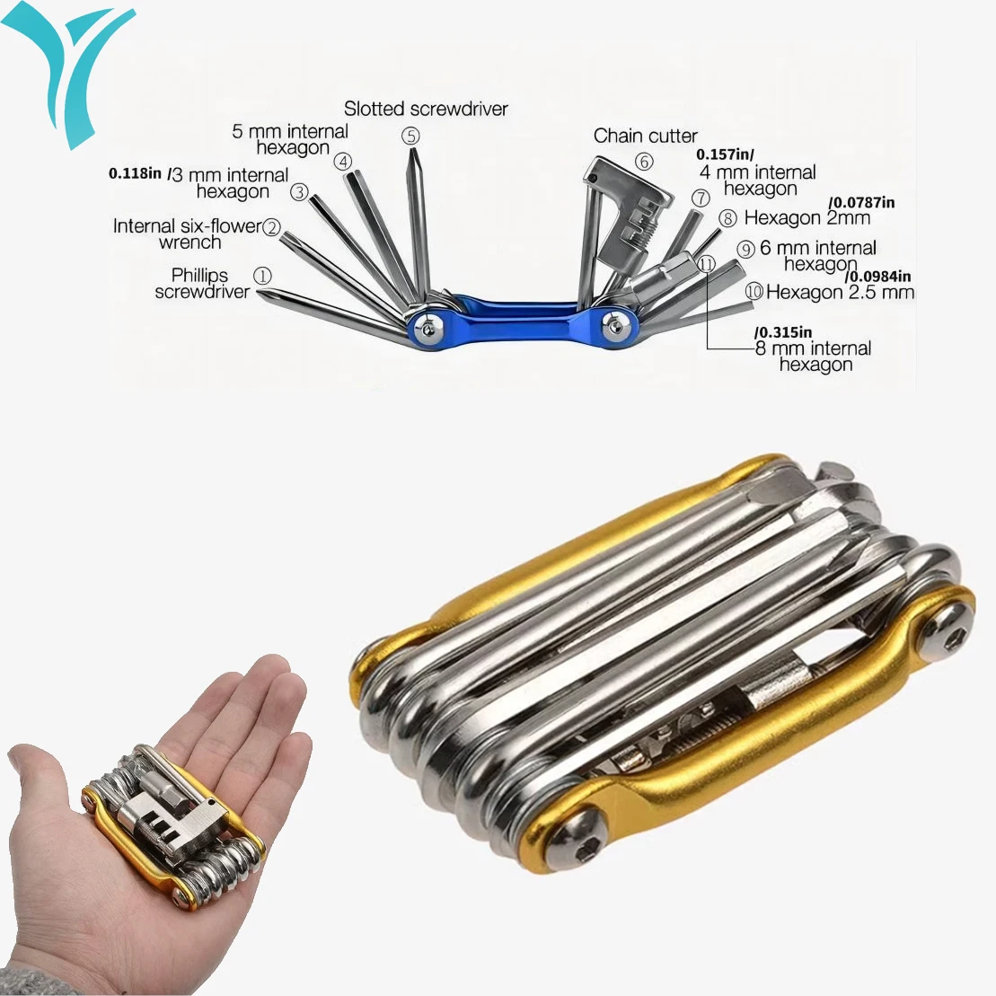Multifunctional 11-in-1 Bicycle Repair Kit, Bicycle Repair Tool, Wrench, Screwdriver, Chain, Hexagon Wheel Spoke
Multifunctional 11-in-1 Bicycle Repair Kit, Bicycle Repair Tool, Wrench, Screwdriver, Chain, Hexagon Wheel Spoke