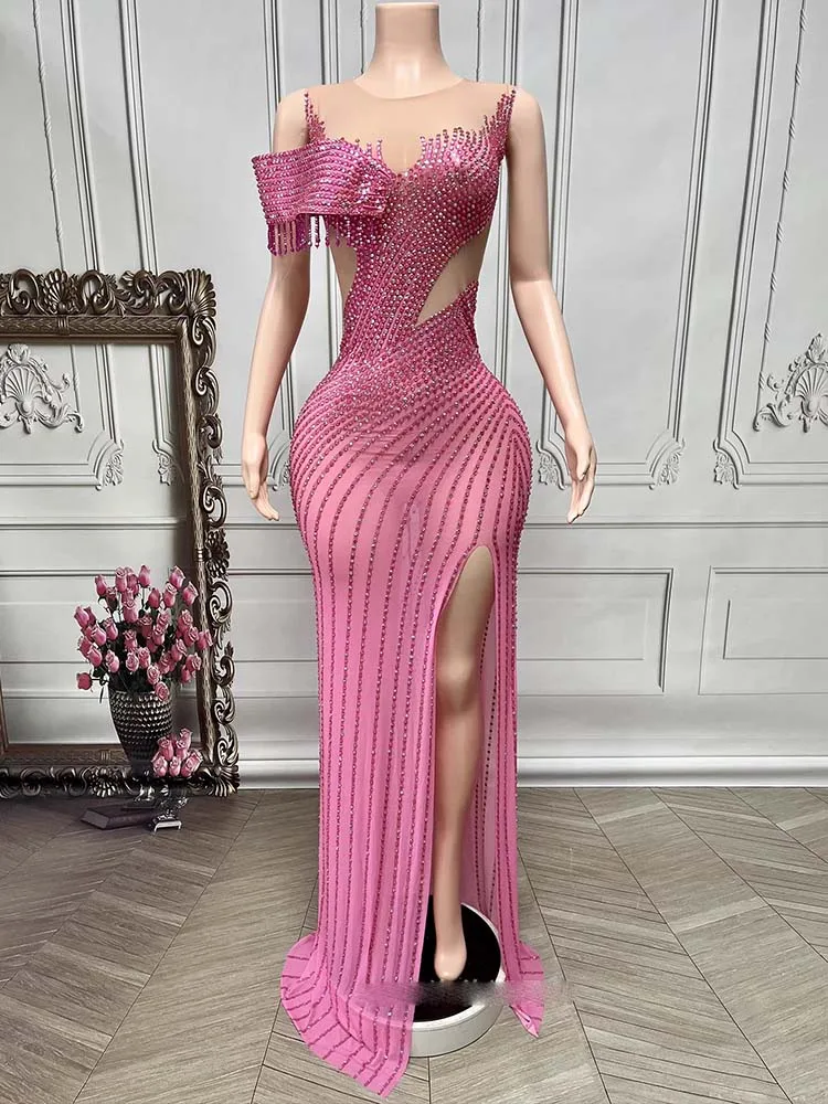 High Quality Hot Stamping Sexy Slit Elastic Mesh Vest Dress 2025 New Fashion Custom Women'S Clothing
High Quality Hot Stamping Sexy Slit Elastic Mesh Vest Dress 2025 New Fashion Custom Women'S Clothing